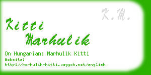 kitti marhulik business card